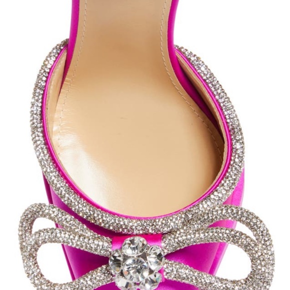 Mach and Mach double crystal bow satin platform pump - Picture 5 of 11